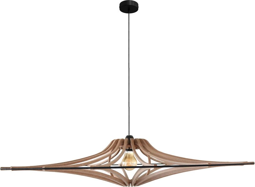 Suspension Design bois et noir 90cm câble coton noir SINGING BRUT - RIF - The Cool Republic