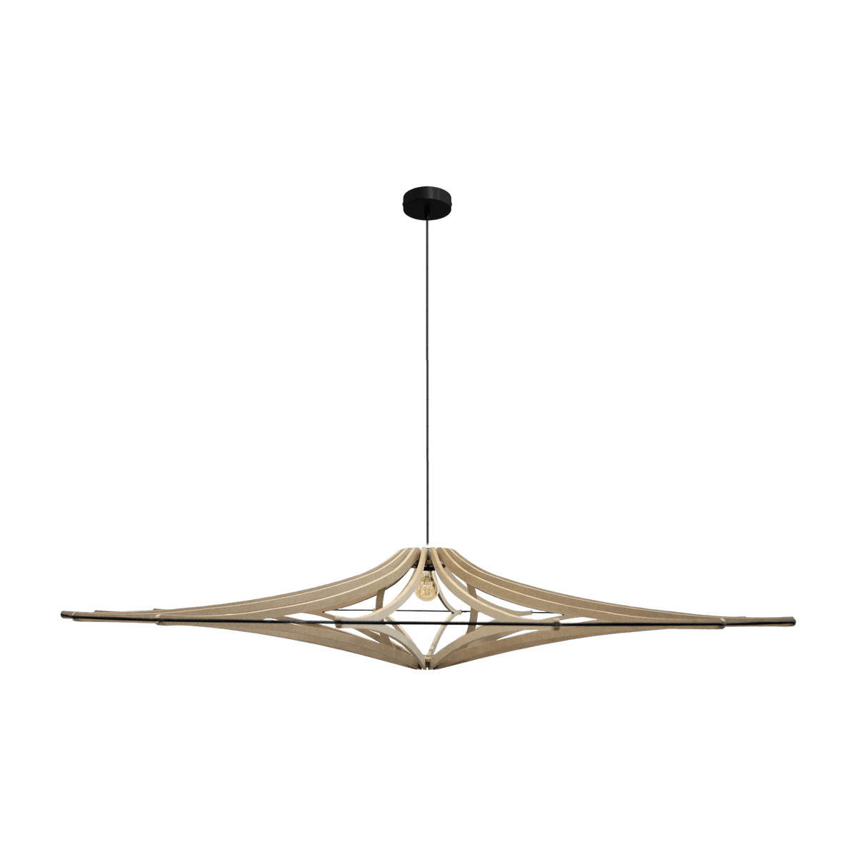 Suspension Design bois et noir XL 160cm câble coton SINGING BRUT - RIF - The Cool Republic