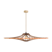 Suspension Design bois et orange 90cm câble lin SINGING BRUT - RIF - The Cool Republic