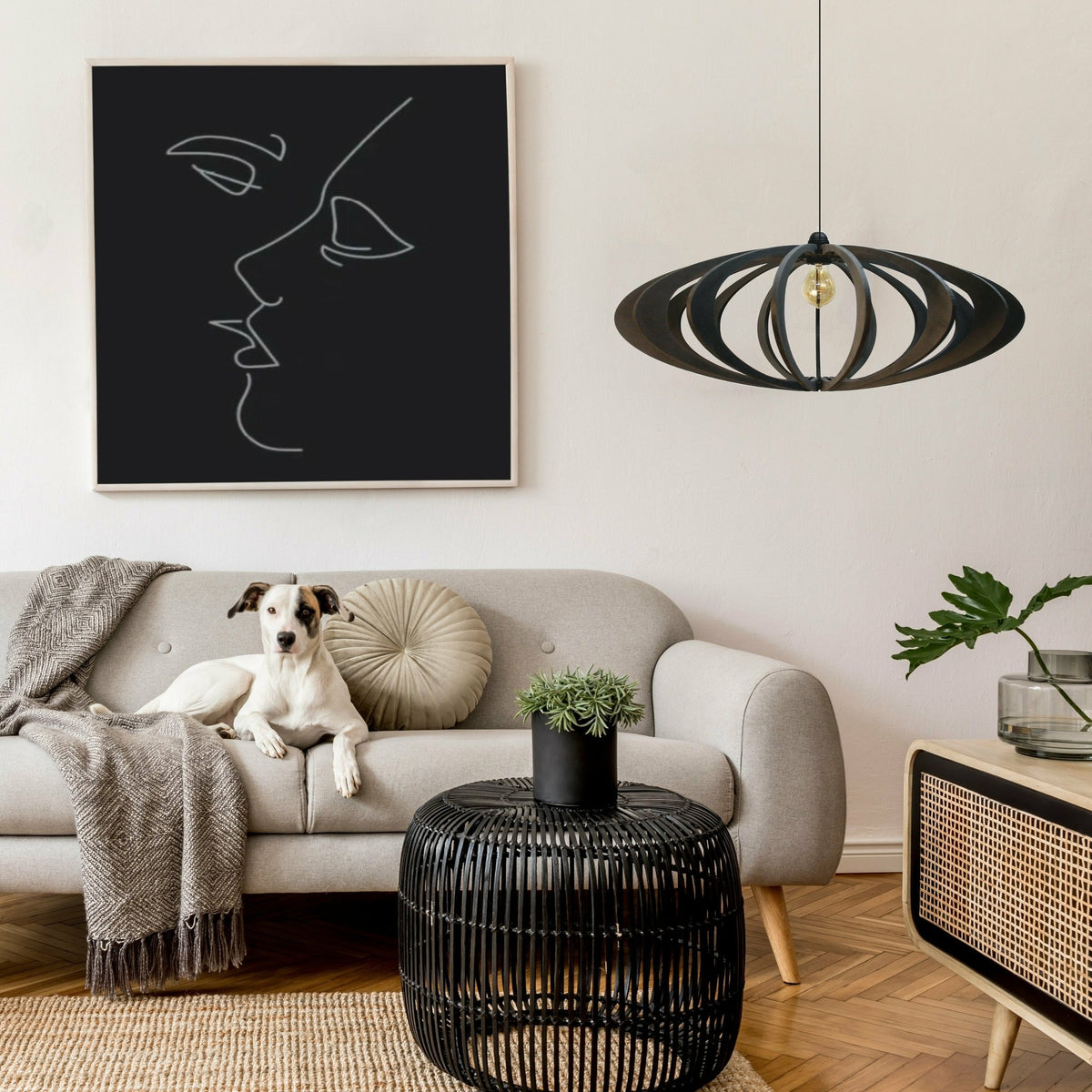 Suspension Design black wood 70cm ROLLING BLACK - RIF - The Cool Republic