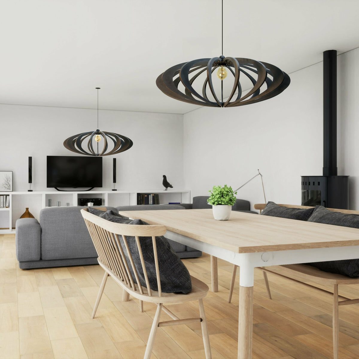 Suspension Design bois noir 70cm ROLLING BLACK - RIF - The Cool Republic