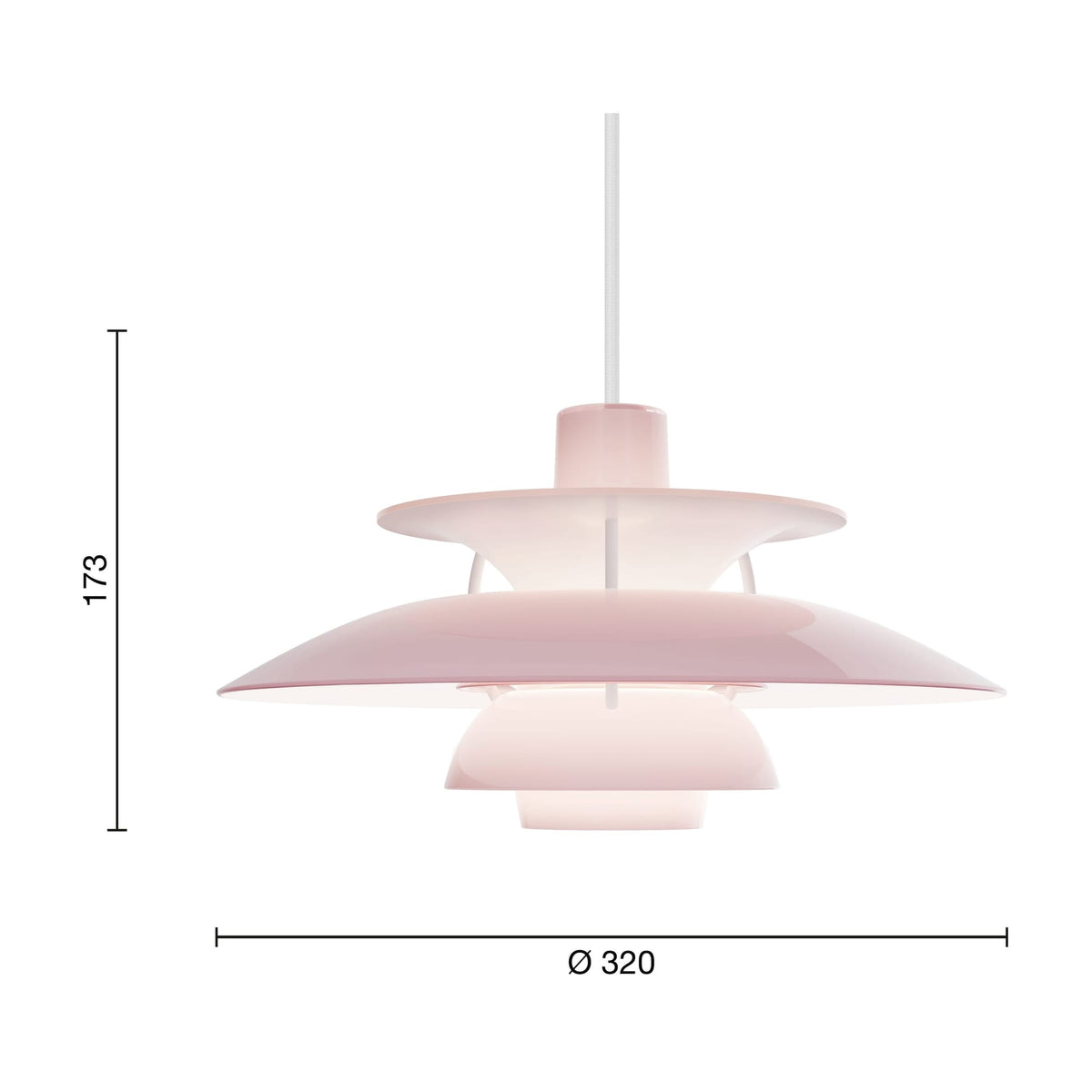 Suspension design en acrylique opalin rose 32cm Ph 5 320 - Louis Poulsen — vue 3