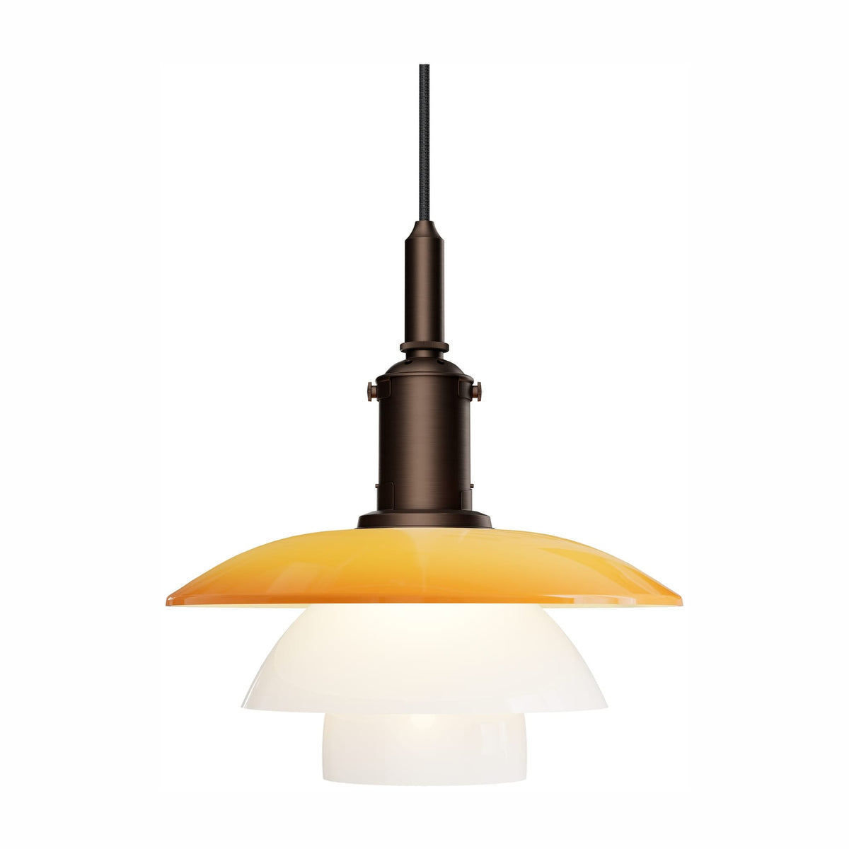 Suspension design en verre ambré et blanc opale 28,5cm Ph 3/3 Centenary Edition - Louis Poulsen - The Cool Republic