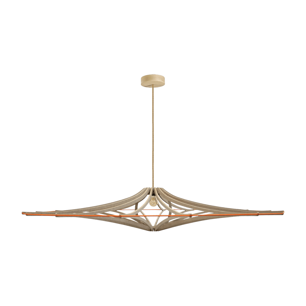 Hanging lamp Design orange XL 160cm linen cable SINGING BRUT - RIF - The Cool Republic