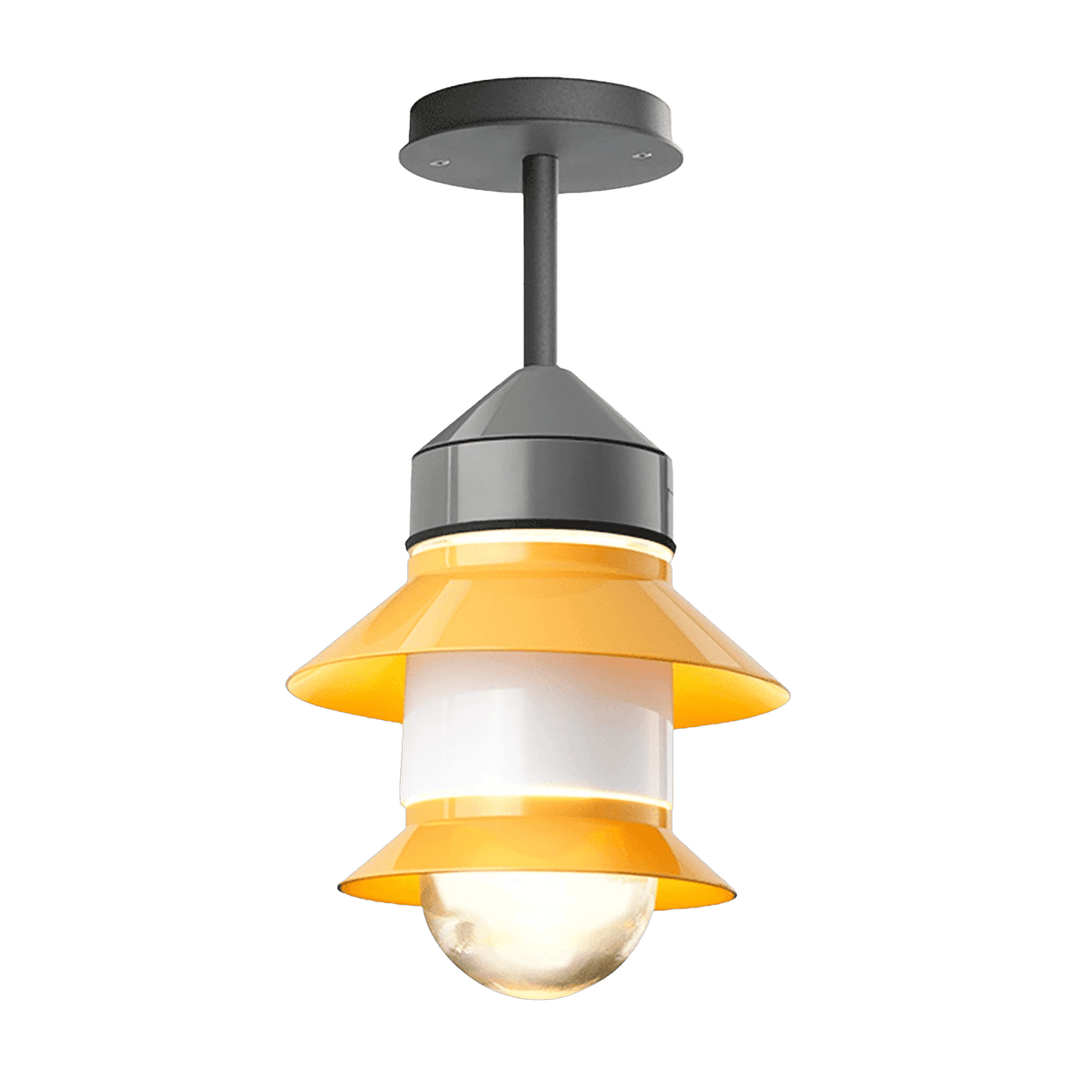 Outdoor polycarconate hanging light in mustard color Santorini C - Marset - The Cool Republic