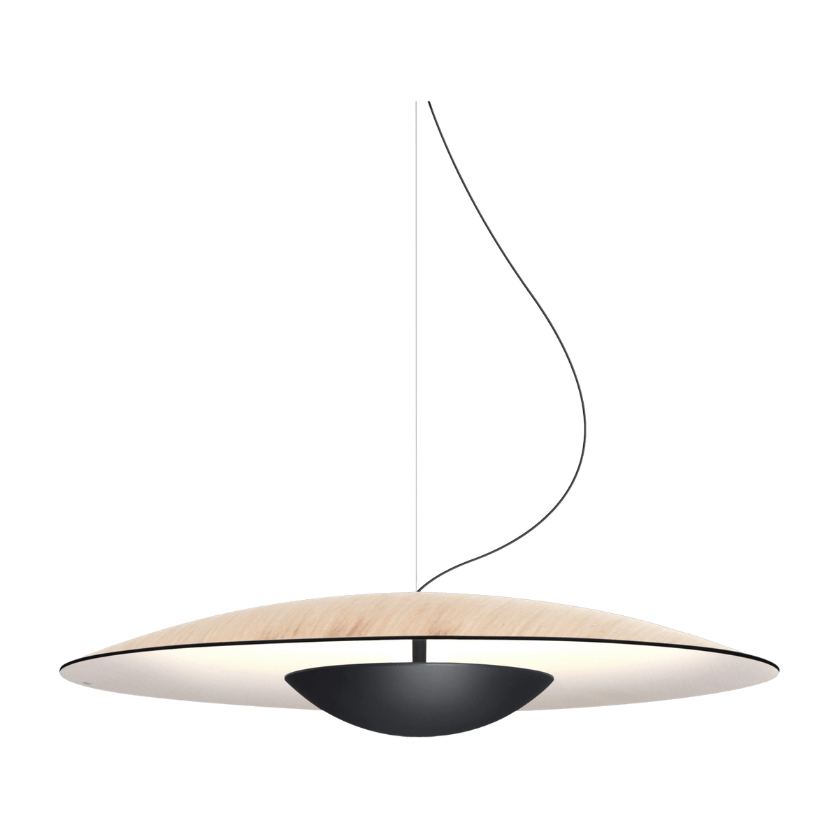Suspension dimmable chêne et blanc Ginger 60 - Marset - The Cool Republic