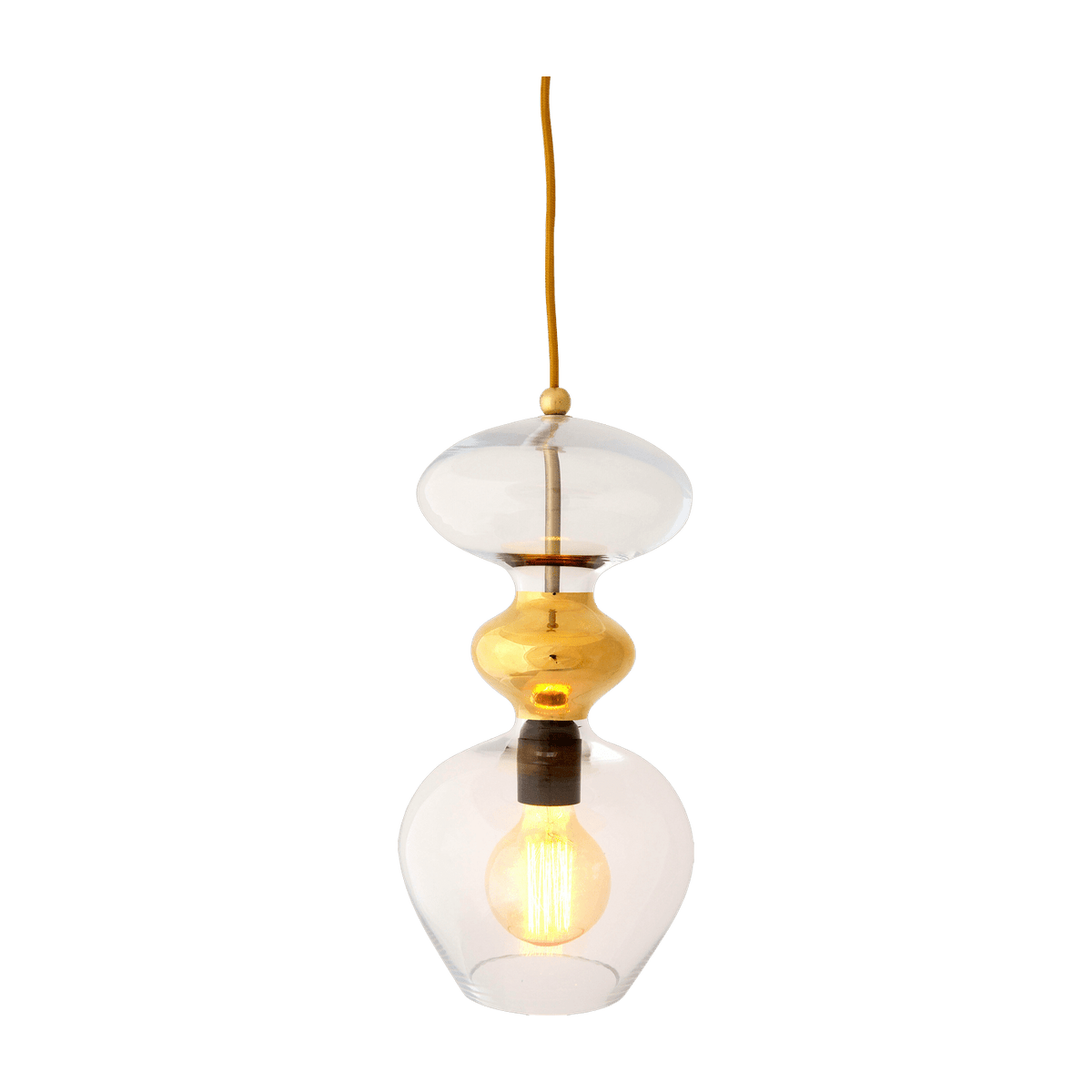 Gold and smoke pendant lamp M Futura - Ebb & Flow - The Cool Republic
