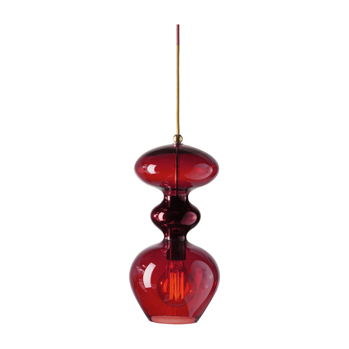 Gold and ruby pendant lamp S Futura - Ebb & Flow - The Cool Republic