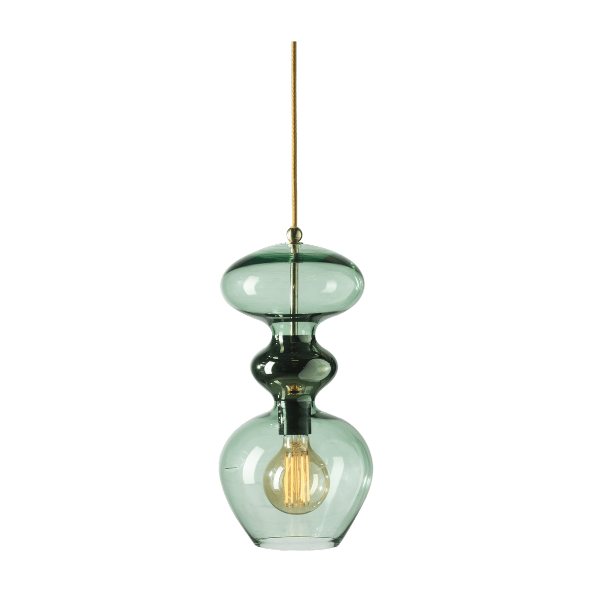 Gold and forest green pendant lamp M Futura - Ebb & Flow - The Cool Republic