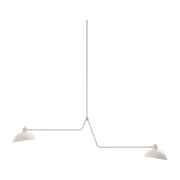 Suspension double en aluminium blanc et laiton 61 cm Waldorf - Lambert & Fils - The Cool Republic