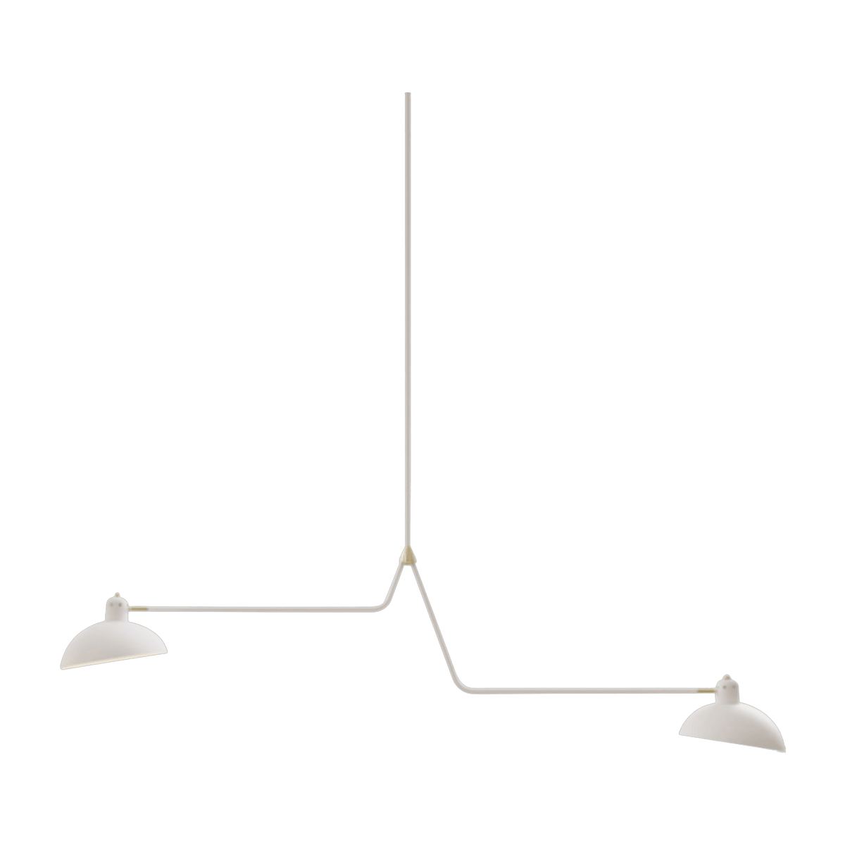 Suspension double en aluminium blanc et laiton 91 cm Waldorf - Lambert & Fils - The Cool Republic
