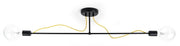 Suspension double en métal noir et câble citron Tubo 6 - Kolorowe Kable - The Cool Republic