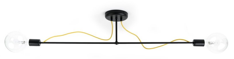 Suspension double en métal noir et câble citron Tubo 6 - Kolorowe Kable - The Cool Republic
