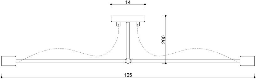 Suspension double en métal noir et câble citron Tubo 6 - Kolorowe Kable - The Cool Republic