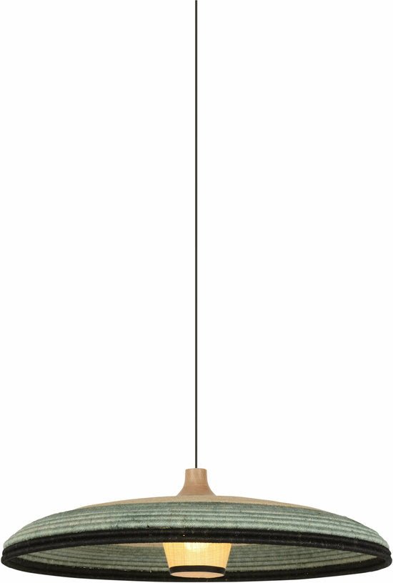 Suspension en abaca tissée bleue L Grass - Forestier - The Cool Republic