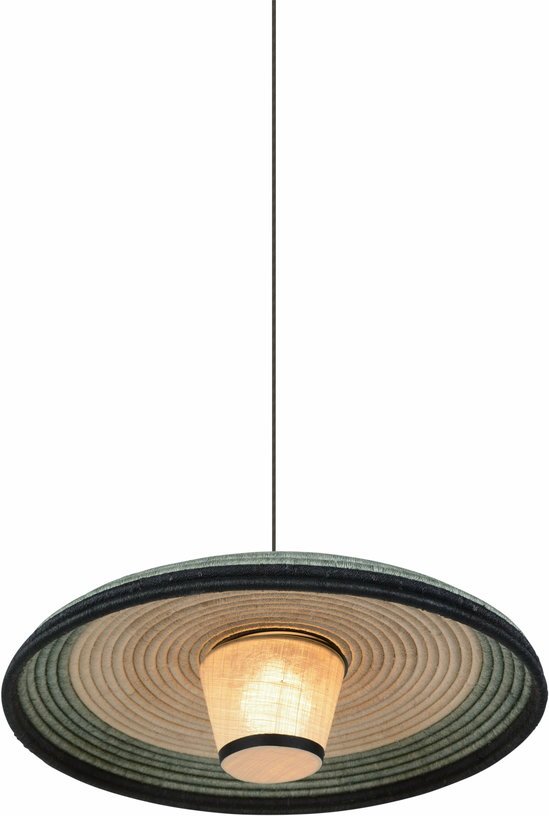 Suspension en abaca tissée bleue M Grass - Forestier - The Cool Republic