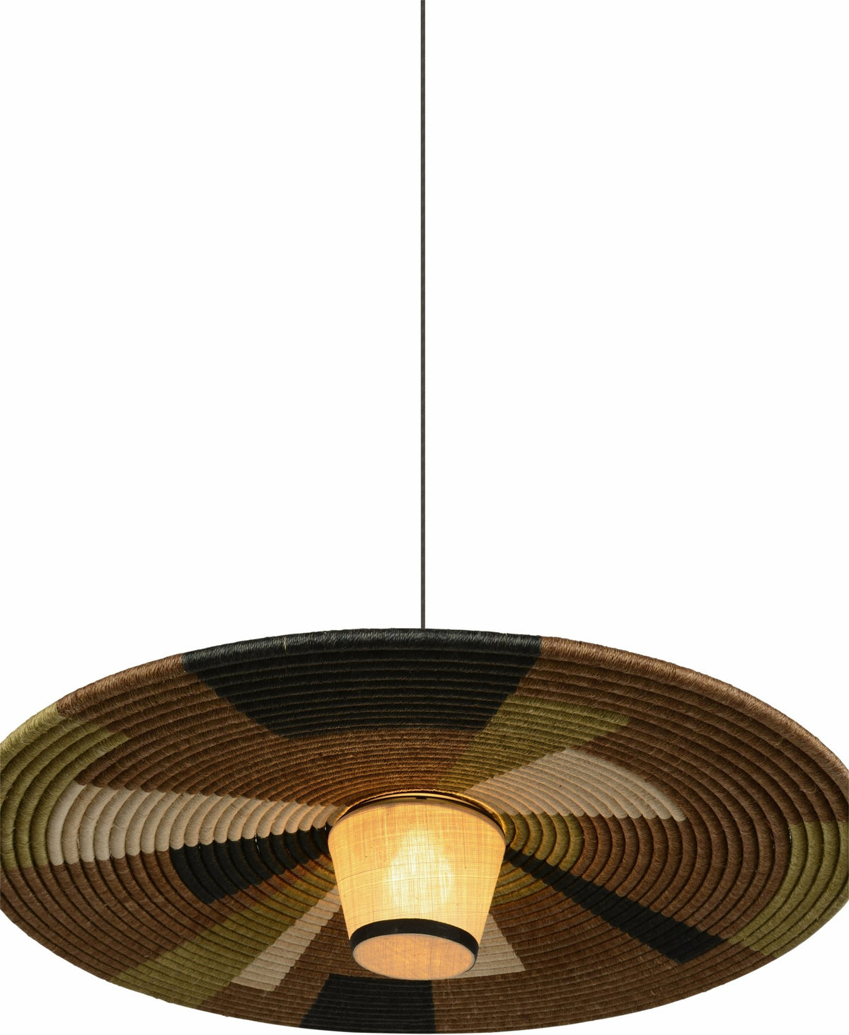 Suspension en abaca tissée marron L Parrot - Forestier - The Cool Republic