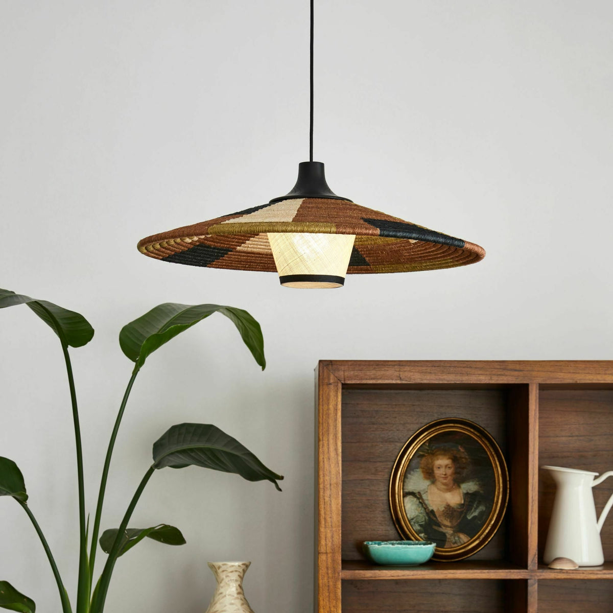 Suspension en abaca tissée marron M Parrot - Forestier - The Cool Republic