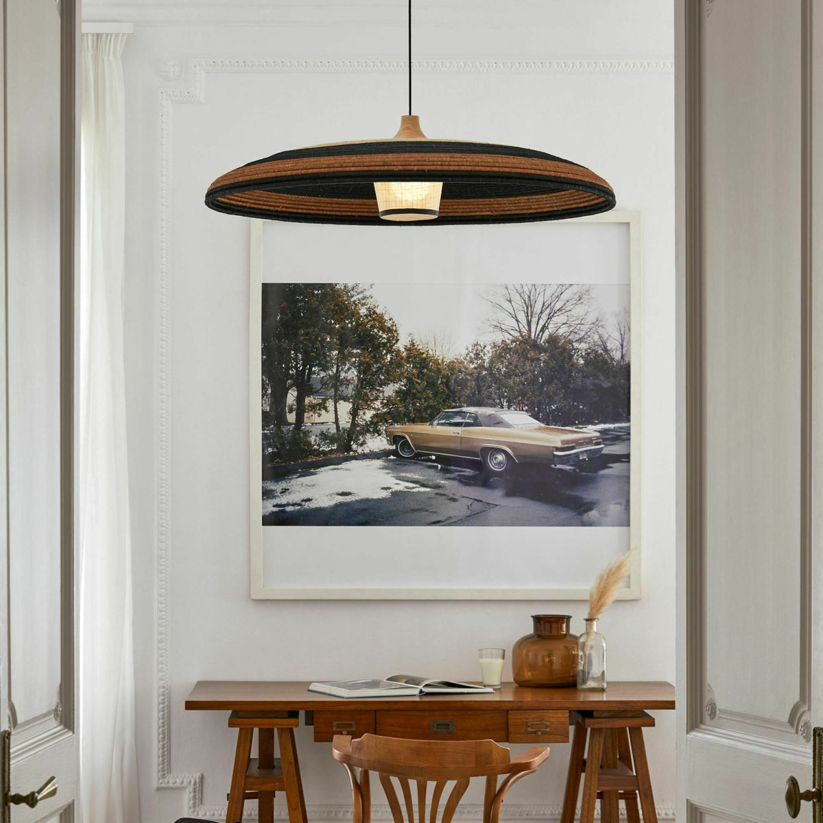 Suspension en abaca tissée marron XL Grass - Forestier - The Cool Republic