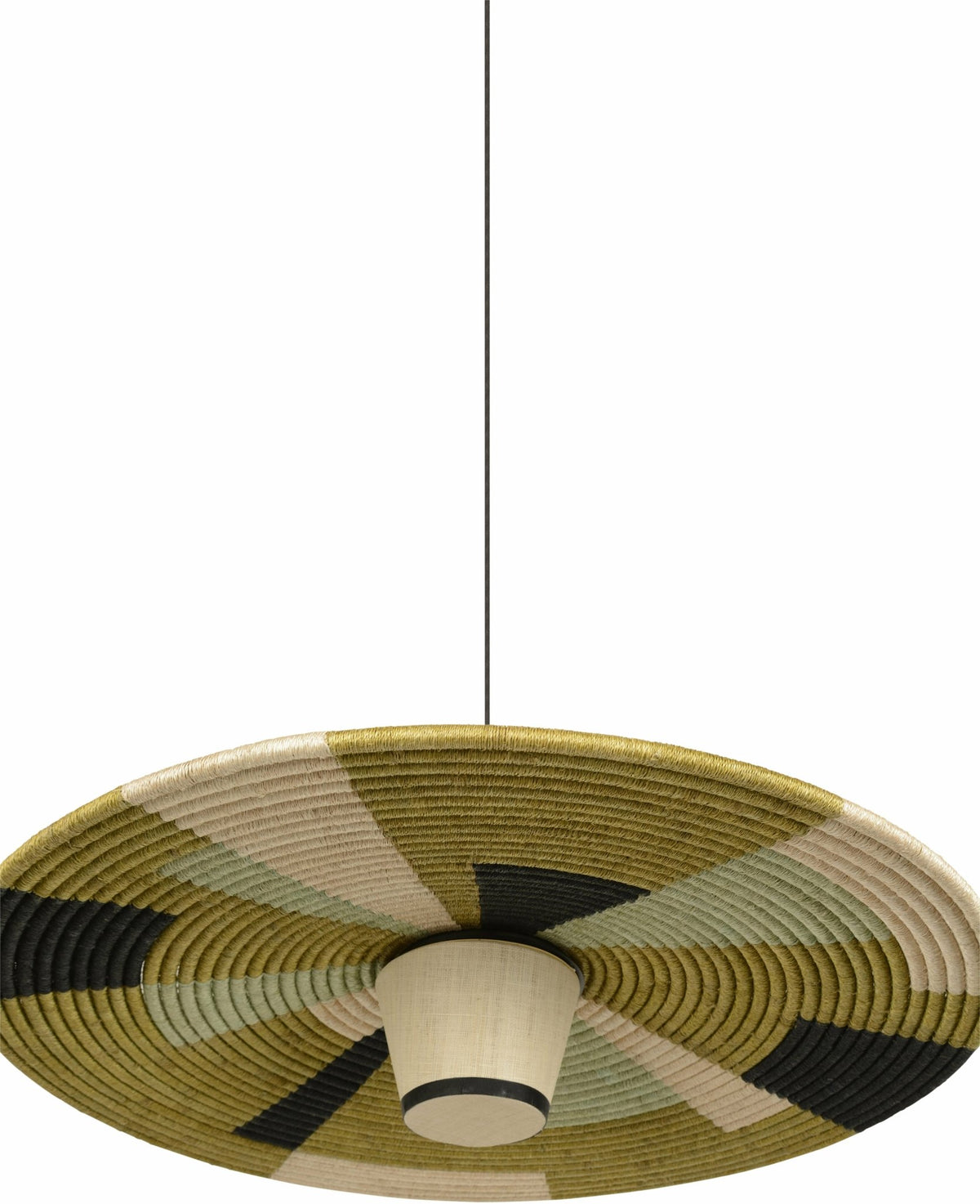 Suspension en abaca tissée vert L Parrot - Forestier - The Cool Republic