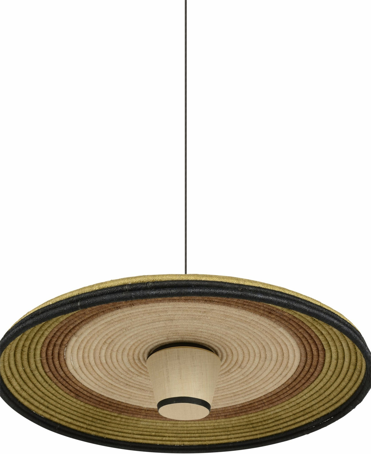 Suspension en abaca tissée verte L Grass - Forestier - The Cool Republic