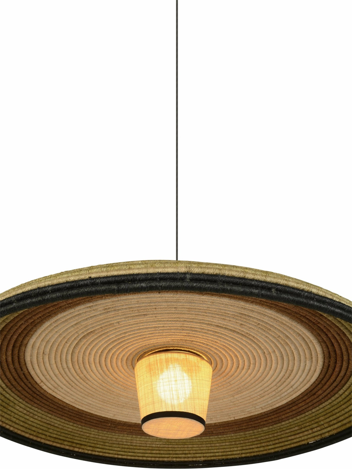 Suspension en abaca tissée verte M Grass - Forestier - The Cool Republic