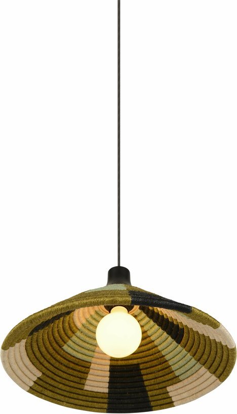 Suspension en abaca tissée verte S Parrot - Forestier - The Cool Republic