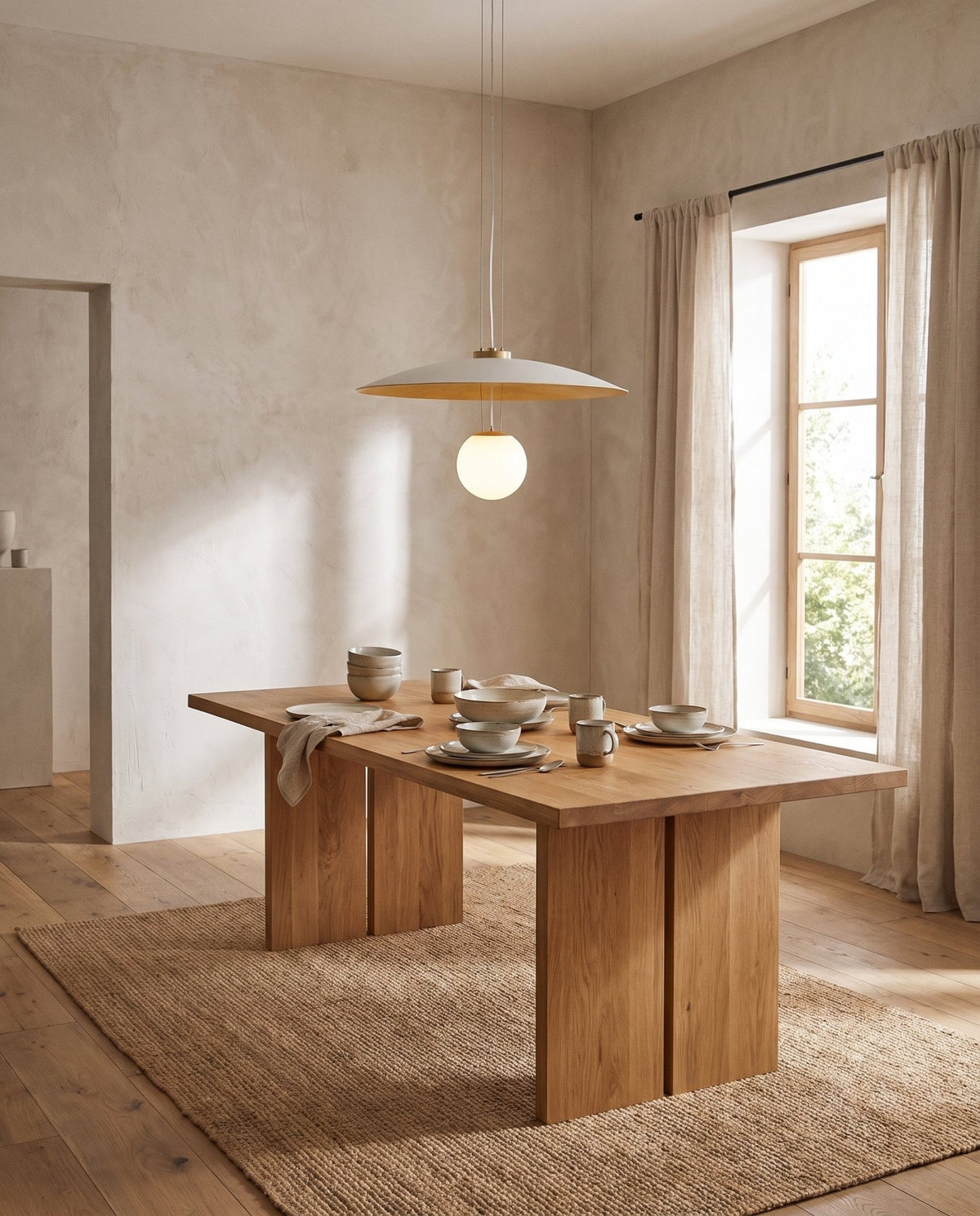 Suspension en acier blanc doux 61x34cm Brim - Hudson Valley Lighting - The Cool Republic