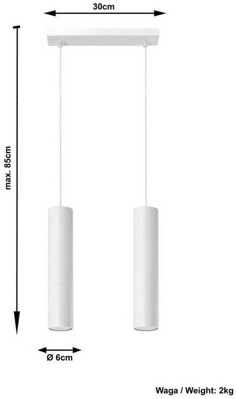 Suspension en acier blanc Lagos 2 - Sollux - The Cool Republic