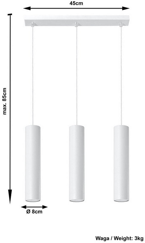 Suspension en acier blanc Lagos 3 - Sollux - The Cool Republic