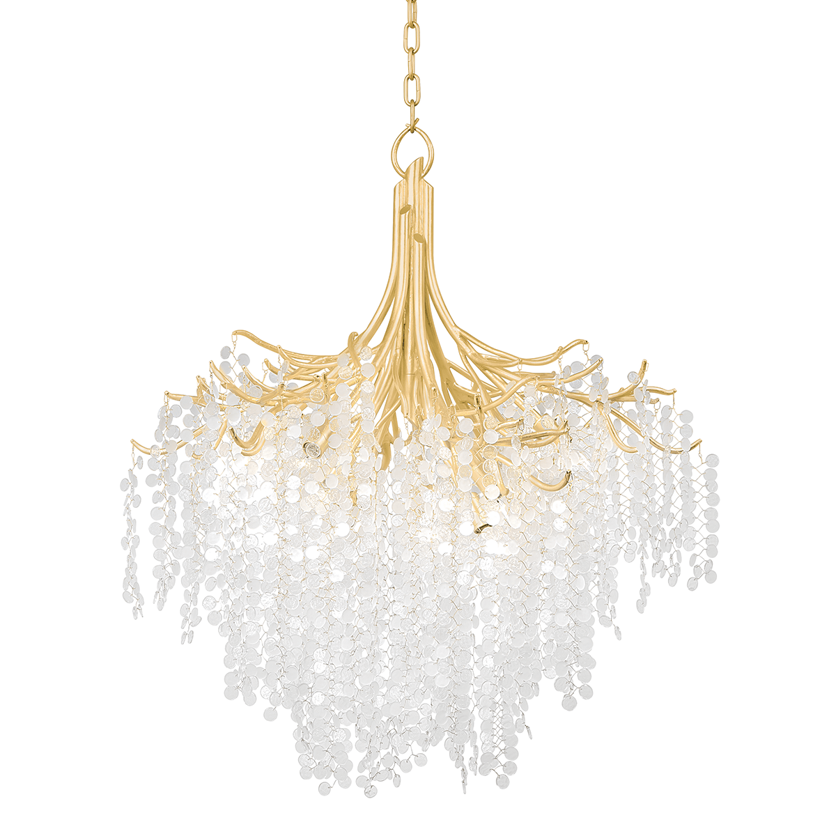 Suspension en acier feuille d'or 82x102cm Genoa - Corbett Lighting - The Cool Republic