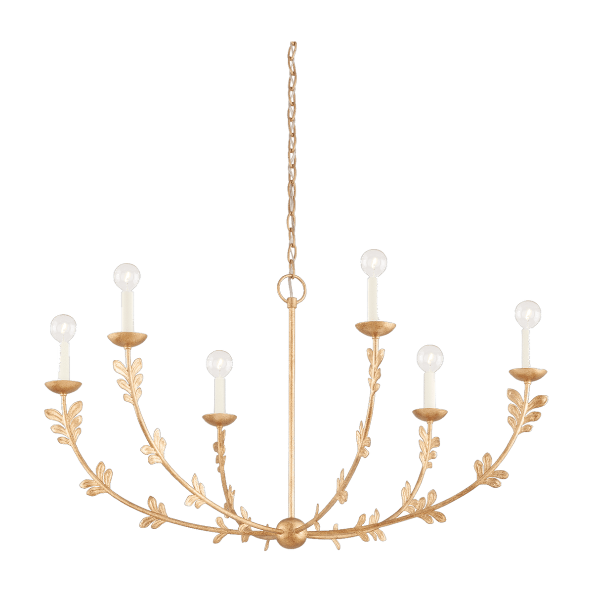 Suspension en acier feuille d'or ancienne 102x56cm Florian - Troy Lighting - The Cool Republic