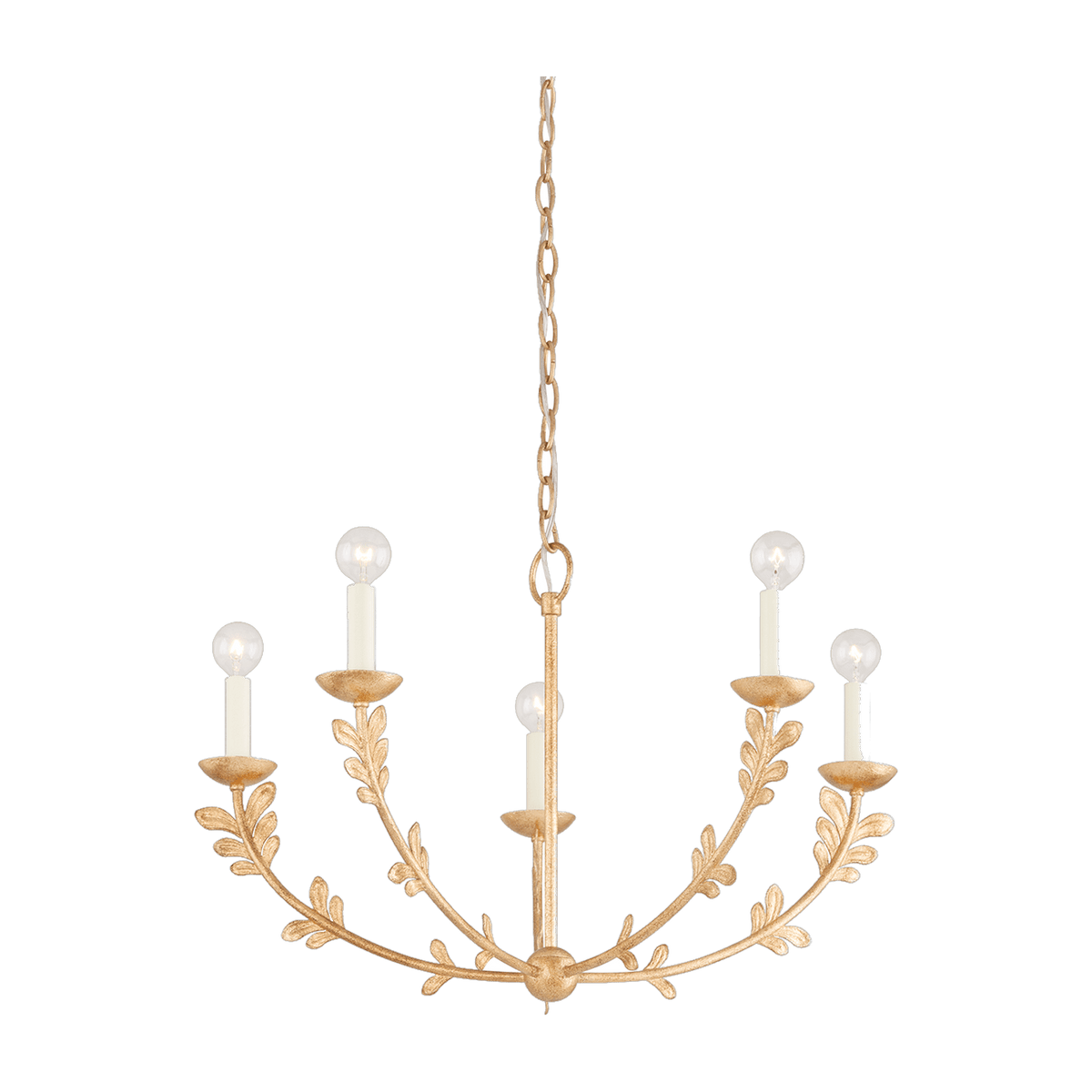 Suspension en acier feuille d'or ancienne 71x44cm Florian - Troy Lighting - The Cool Republic