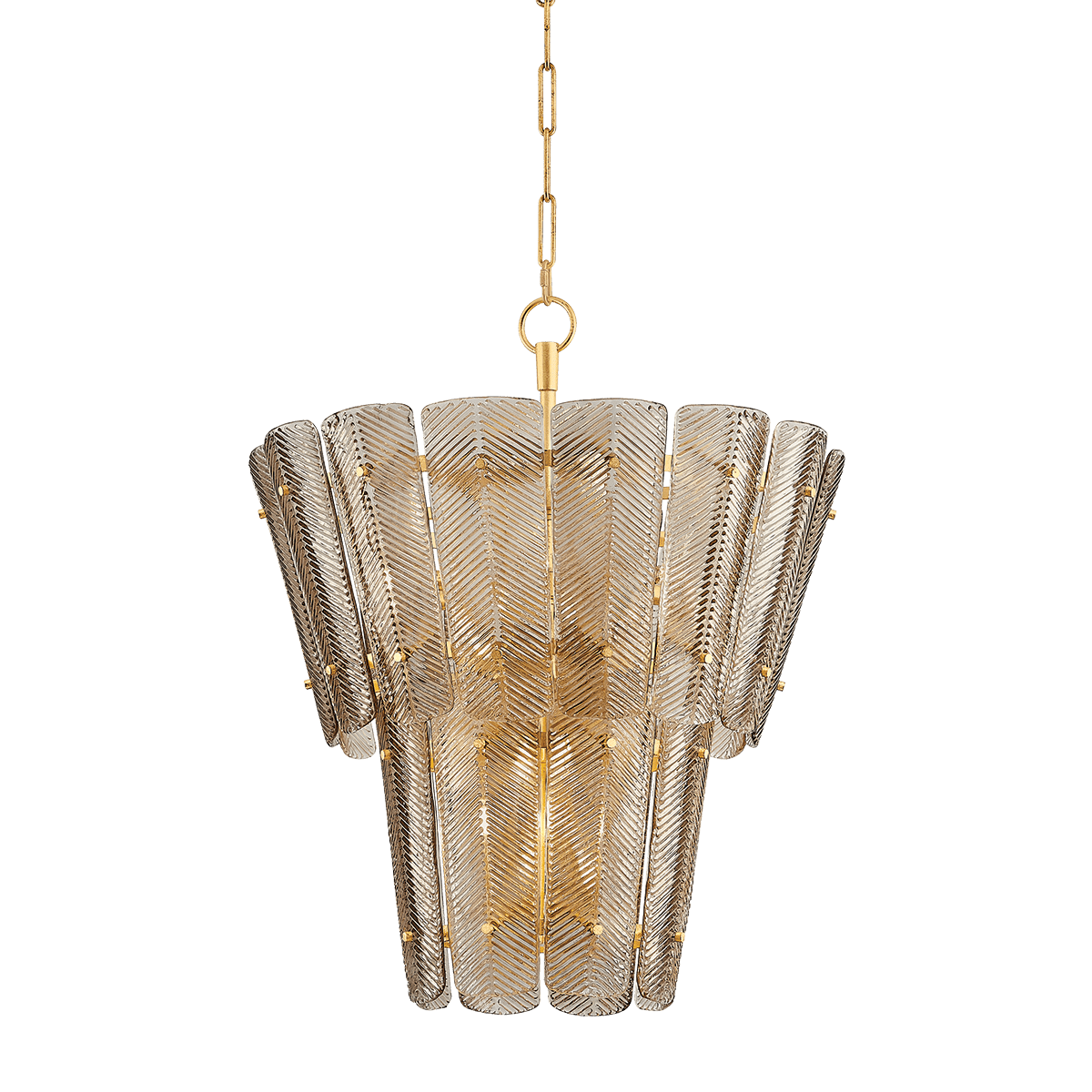 Suspension en acier feuille d'or ancienne 73x87cm Cassian - Hudson Valley Lighting - The Cool Republic
