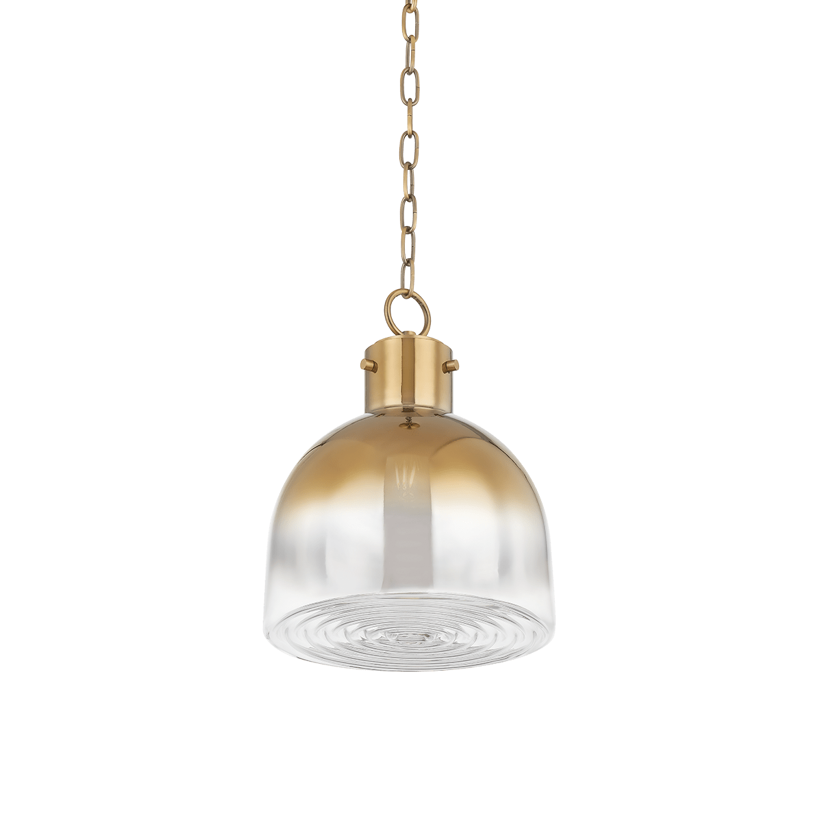 Pendant light in steel and patinated brass 30x39cm Beryl - Troy Lighting