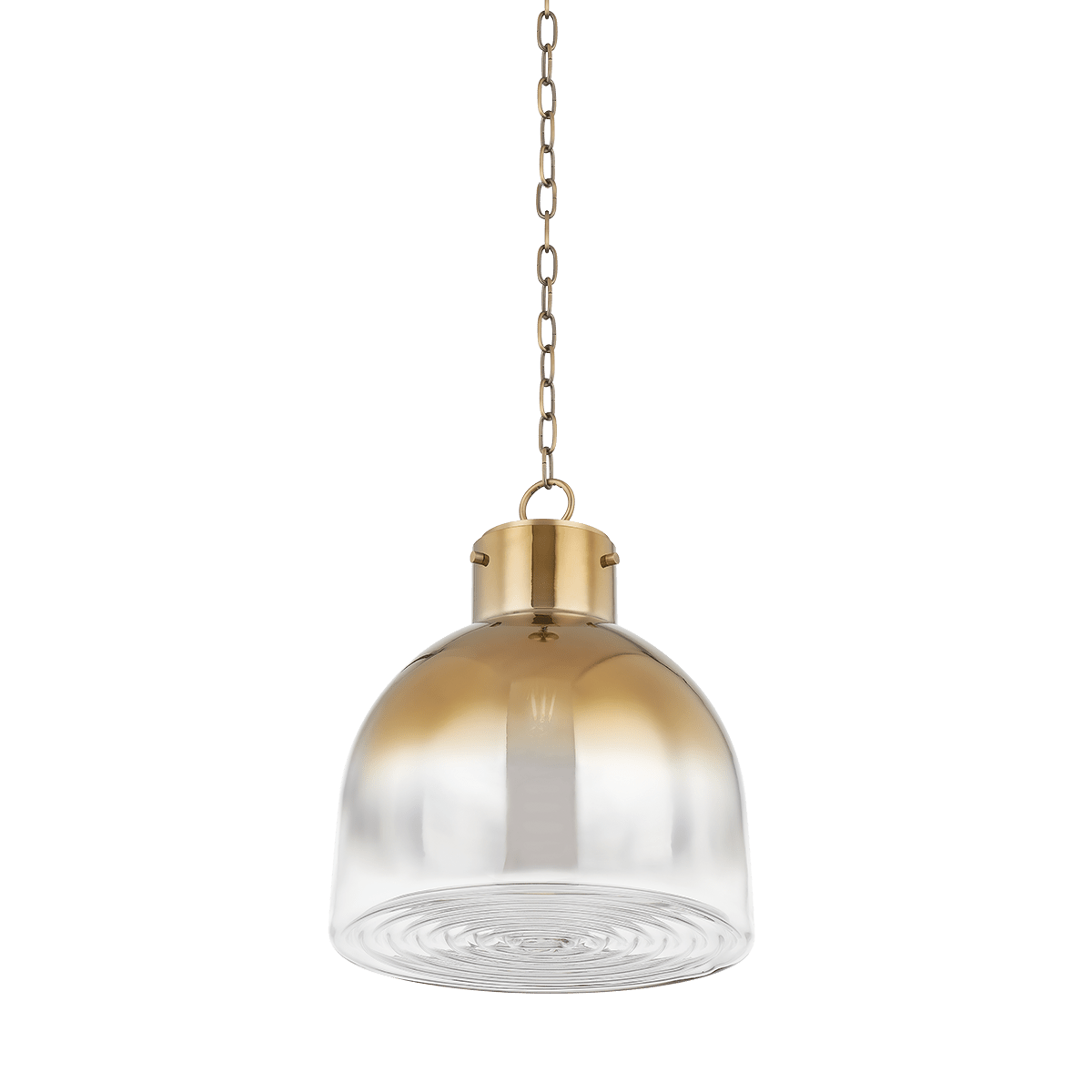 Pendant light in steel and patinated brass 40x48cm Beryl - Troy Lighting
