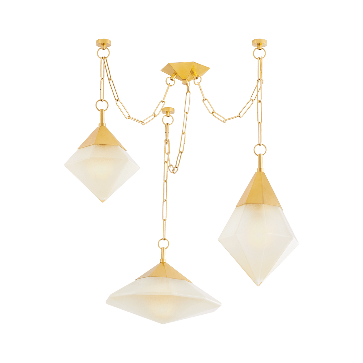 Suspension en acier laiton poli ancien 147x98cm Angelique - Corbett Lighting - The Cool Republic