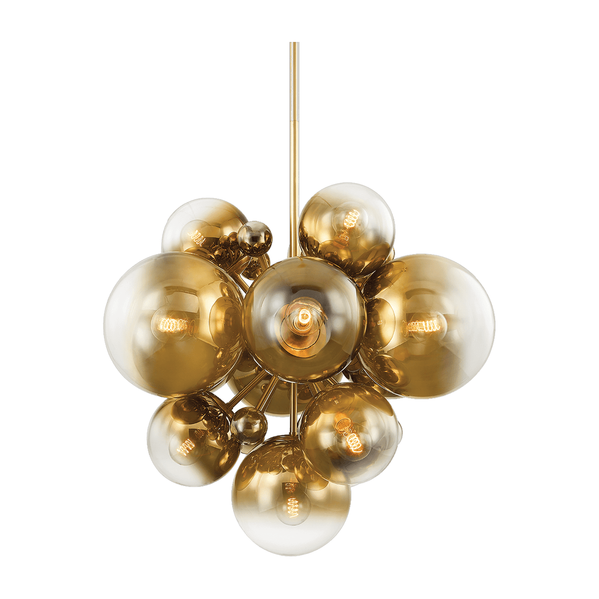 Suspension en acier laiton poli ancien 91x77cm Kyoto - Corbett Lighting - The Cool Republic