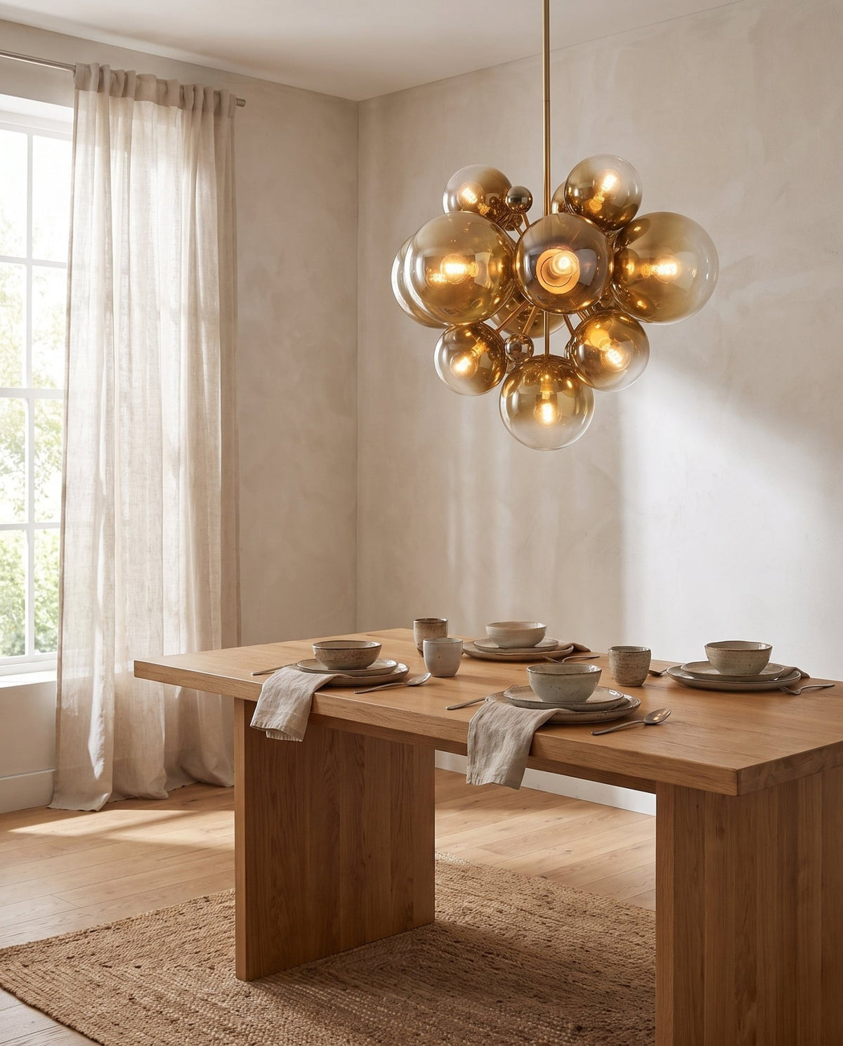 Suspension en acier laiton poli ancien 91x77cm Kyoto - Corbett Lighting - The Cool Republic