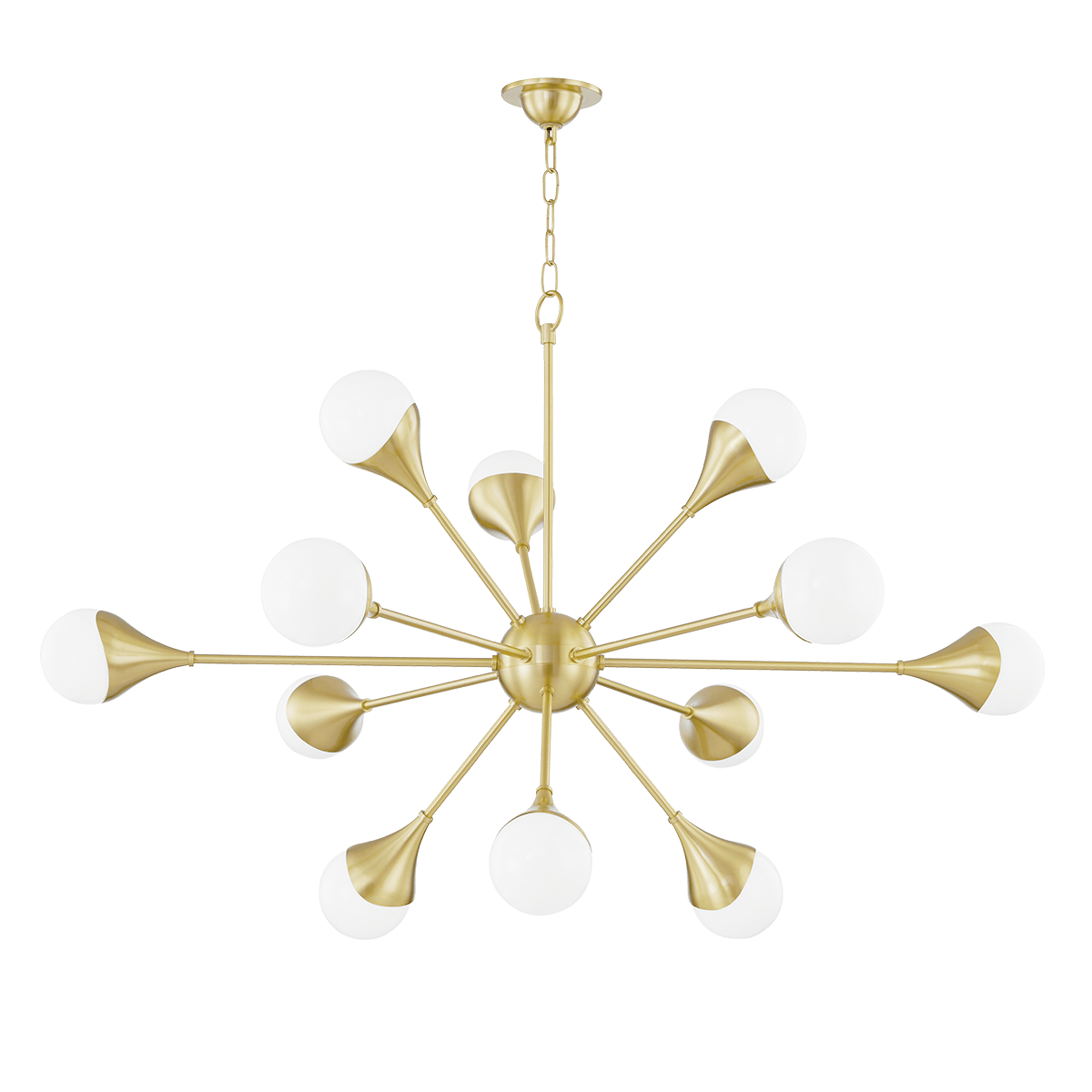 Pendant Light in Steel and Aged Brass 124x80cm Ariana - Mitzi