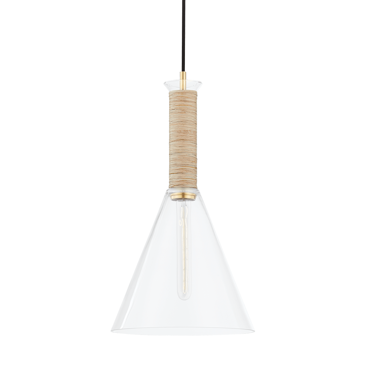 Pendant Light in Steel, Aged Brass 28x54cm Besa - Mitzi