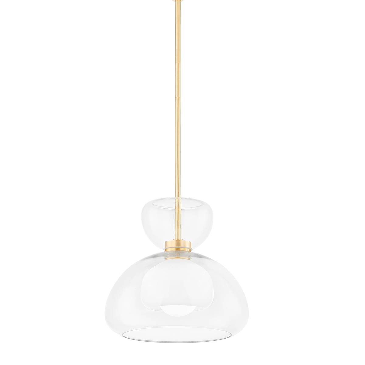 Pendant light in steel and aged brass 30x28cm Cortney - Mitzi