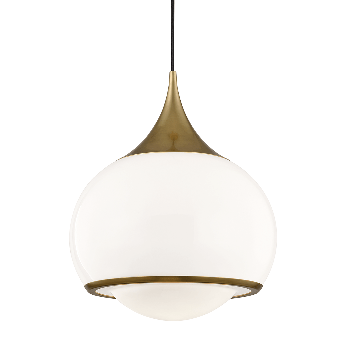 Pendant Light in Steel and Aged Brass 36x44cm Reese - Mitzi