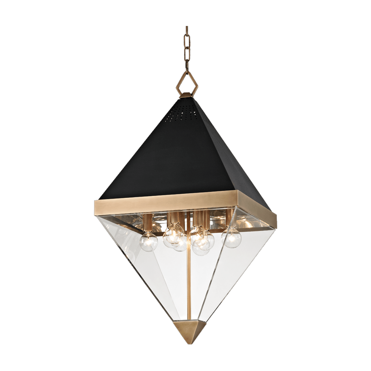 Suspension en acier laiton vieilli 38x72cm Coltrane - Hudson Valley Lighting - The Cool Republic