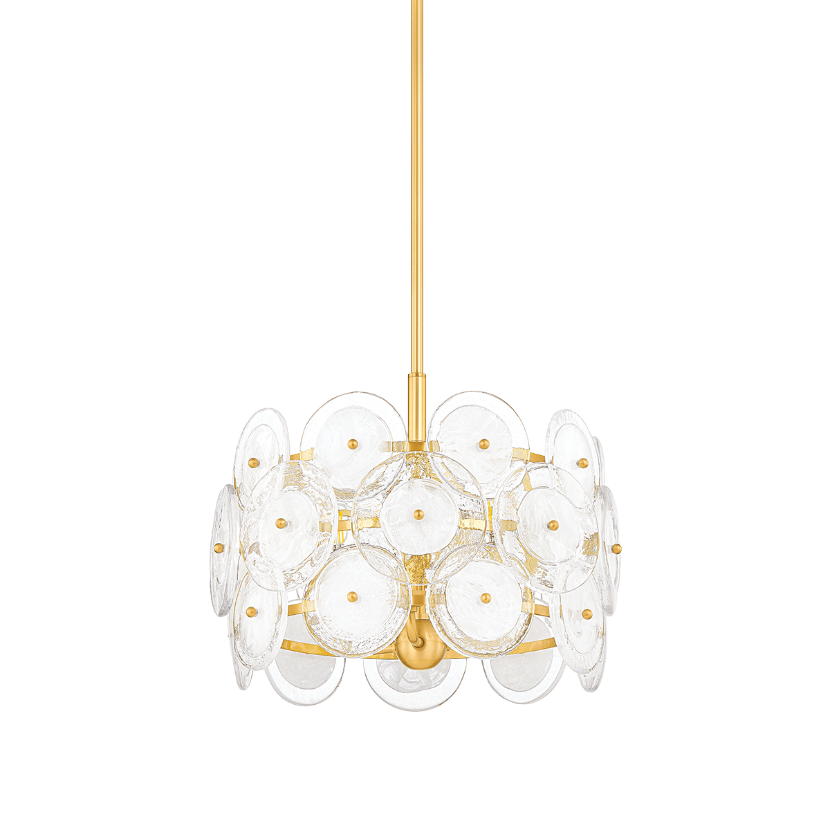 Suspension lamp in steel and aged brass 40x32cm Zoella - Mitzi
