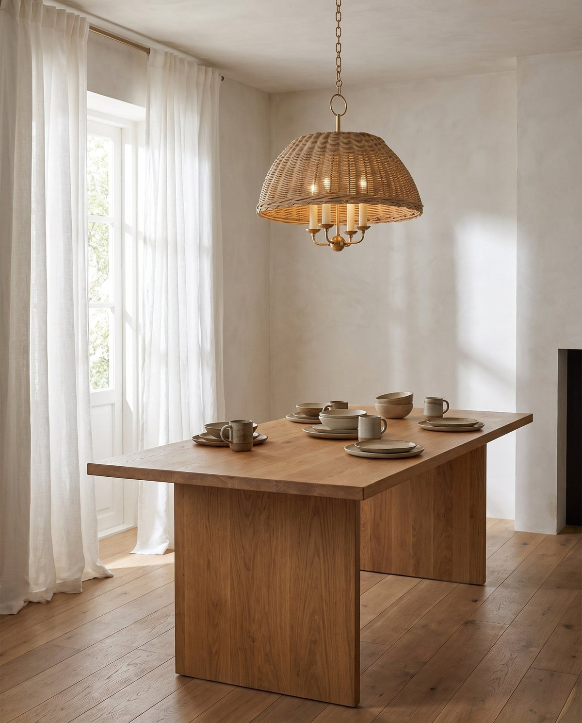 Pendant light in steel and aged brass 51x50cm Arwen - Mitzi en situation