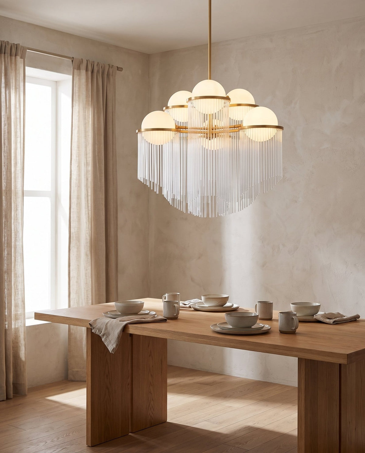 Suspension en acier laiton vieilli 80x67cm Celestial - Corbett Lighting - The Cool Republic