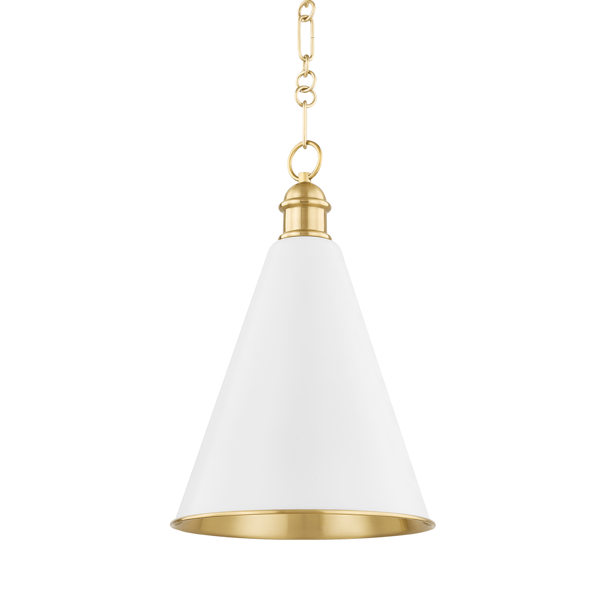 Pendant light in aged brass steel and soft white 32x49cm Fenimore - Mitzi
