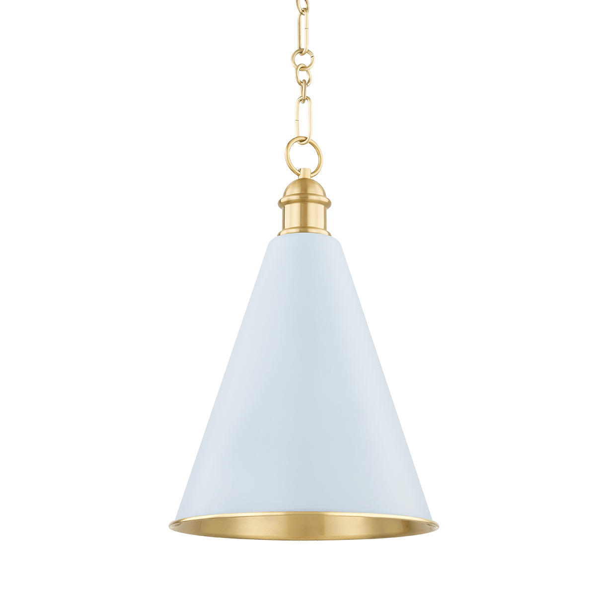 Suspension in steel, aged brass and arctic blue 32x49cm Fenimore - Mitzi