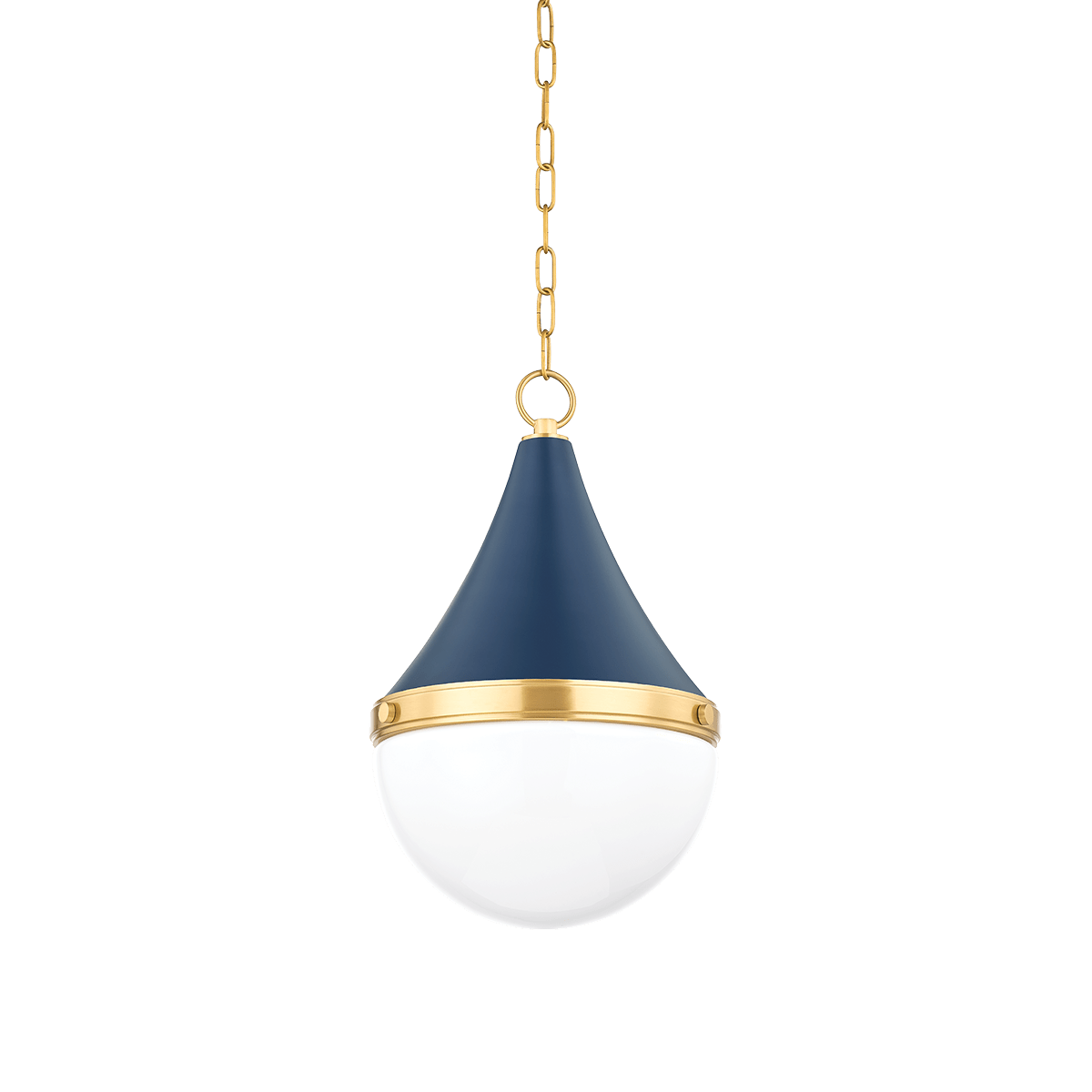 Suspension in steel, aged brass and soft navy blue 30x46cm Ciara - Mitzi